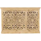 SIT Möbel Sideboard | 3 Türen | Mango-Holz | natur | B 140 x T 40 x H 90 cm | 13703-01 | Serie LAKADEE