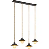Globo Lighting Hängeleuchte Metall schwarz matt, 4x E27