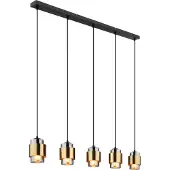 Globo Hängeleuchte Metall schwarz matt, 5x E27