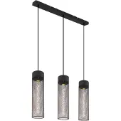 Globo Lighting Hängeleuchte Metall schwarz matt, Metallgeflecht schwarz matt, LxBxH: 600x95x1200mm, exkl. 3x E27 40W 230V