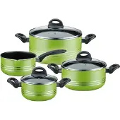 GSW Topf-Set "Milano color" Set, je 1 Kochtopf Ø 16/20/24 cm, 1x Stielkasserolle Ø 16 cm, 7 Stk. tlg. Aluminium Leichtmetall-Legierung
