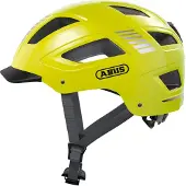 ABUS Stadthelm Hyban 2.0 - Fahrradhelm mit Rücklicht, ABS-Hartschale, guter Passform - für Damen und Herren - Gelb, Größe L (56-61 cm)