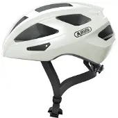 ABUS Rennradhelm Macator - sportiver Fahrradhelm für Einsteiger - auch für Zopfträger/-innen - für Damen und Herren - Weiß Glänzend, Größe L (58-62 cm)