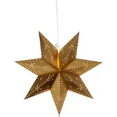 Star Trading Goldener Papierstern mit Lochmuster 7-zackig E14 Fassung Ø 45cm