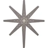 Star Trading Holzstern Tall - hängend - 8-zackig - D: 60cm, H: 70cm - inkl. E14 Fassung u. Kabel - beige