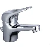 Schutte Waschtischarmatur PORTO Einhebelmischer mit Ablaufgarnitur, Wasserhahn Bad Chrom