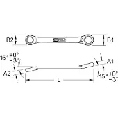 Ks Tools Ratschen-Doppelringschlüssel 503.4572 Chrom-Vanadium-Stahl 65g