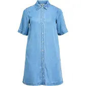 Object Damen Kleider Objframe 2/4 Re Denim Dress - Blauw - Größe XS