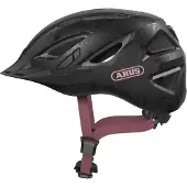 ABUS Stadthelm Urban-I 3.0 - Fahrradhelm mit Rücklicht, chirm und Magnetverschluss - für Damen und Herren - Schwarz mit floralem Muster, Größe M (52-58 cm)