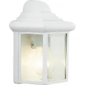 Brilliant weiße Außenwandleuchte NISSIE im Landhausstil | mit geeignetem Leuchtmittel dimmbar | 1x E27 Fassung max. 40 Watt | Metall/Glas