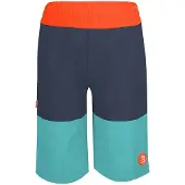 TROLLKIDS Badeshorts "Kroksand" in Orange/ Türkis/ Dunkelblau - 128