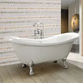 HOME DELUXE - freistehende Badewanne FAMA Weiß Wanne Design Badewanne mit Füßen