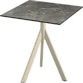 Essentials Infinity Tripod Terrassentisch Sand frame + Galaxy Marble HPL 70x70 cm