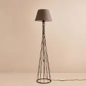 Opviq , AYD-3498, Stehlampe, 100 % Stoff, Braun, 38 x 38 x 144 cm