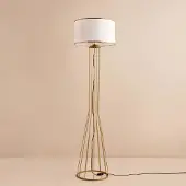 Opviq , AYD-3494, Stehlampe, 100 % Stoff, Weiß, 38 x 38 x 144 cm