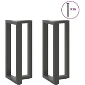vidaXL Bartischbeine T-Form 2 Stk. Anthrazit 40x35x(90-91) cm Stahl