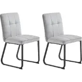ByLiving Esszimmerstuhl Talea 2er-Set, Metall schwarz, Stoff hellgrau