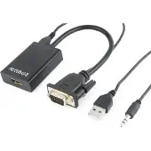 Gembird VGA-zu-HDMI-Adapter mit Audio Schwarz