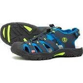 TROLLKIDS Kinder Kvalvika Trekkingsandale Navy/viper green 35