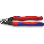 Knipex 95 62 190 T, Hand-Draht-/Kabelschneider, Blau, Rot, Kunststoff, Stahl, Schwarz, Blau, Rot, CE, 19 cm