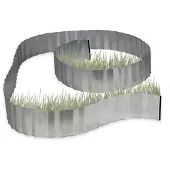 Relaxdays Rasenkante verzinkt, Beetumrandung Metall, Beeteinfassung als Wurzelsperre, 5 m x 16 cm, flexibel, silber, grau