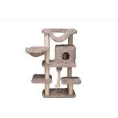 Beeztees Kratzbaum Duco, taupe, 60x45x126 cm, mit Schlafplatz und Spielseil, 15 kg