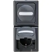 Kopp BLUE ELECTRIC-Aus-/W/m anthrazit Steckdosenkombination 13081500