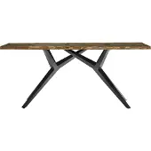 SIT Möbel Esstisch 240 x 100 cm aus Altholz | 40 mm starke Tischplatte bunt lackiert | Metallgestell antikschwarz | B 240 x T 100 x H 73 cm | 15555-11 | Serie TABLES & CO