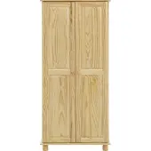 Möbilia Kleiderschrank MÖBILIA "Chur", beige (natur), B:82cm H:170cm T:52cm, Massivholz, Schränke, Kleiderschrank