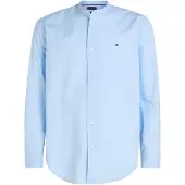 Tommy Hilfiger für Herren. MW0MW39966 Flexhemd mit Opa-Kragen blau (L), Lässig, Baumwolle, Langarm