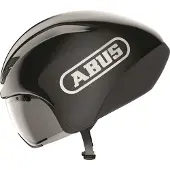 ABUS Zeitfahrhelm GameChanger TT 1.1 - aerodynamischer Fahrradhelm für sportliches Fahren - Triathlon, Zeitfahren und Bahnradfahren - für Damen und Herren - Schwarz, Größe M (54-58 cm)