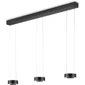 Knapstein Zera-3 LED-Pendelleuchte-Schwarz-mit Prismenabdeckung