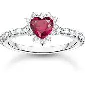 Thomas Sabo TR2484-0131-10 Damen Herz-Ring Romance Rot Silber