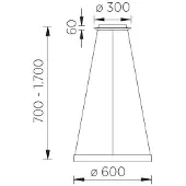 Knapstein Svea-L 60 LED-Pendelleuchte-Gold matt-mit LED (2700K)