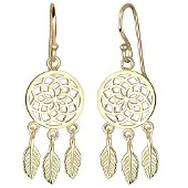 Elli Ohrringe Traumfänger Federn Boho Festival 925 Silber Elli Gold