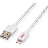 Roline USB 2.0 Sync- & Ladekabel mit 8pin-Connector, weiß, 1,8 m