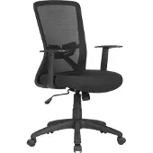 ByLiving Bürostuhl Long, Chefsessel mit Wippmechanik, Kunststoff schwarz, Mesh-Webstoff schwarz