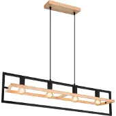 Globo Lighting Hängeleuchte Holz dunkelbraun, 4x E27