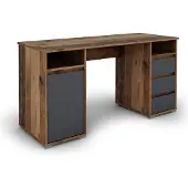 ByLiving Schreibtisch Lobo, in Old Wood und anthrazit, mit 3 Schubkästen und 1 Tür, Breite 138 cm