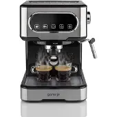 Gorenje ESCM15DBK Espressomaschine mit Siebträger, Professioneller Milchaufschäumer, TouchContro, EasyClean
