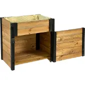 Dobar Rollbarer Gartenschrank mit Pflanzkasten inkl. Schafswolle, Gr. M
