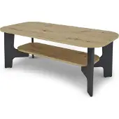 ByLiving Couchtisch JONNY / Melamin Artisan Eiche, Melamin Anthrazit / B 110, H 42,5, T 55 cm / mit Ablageboden