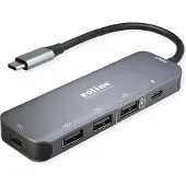 Roline USB 3.2 Gen 2 Hub, 4fach, Typ-C-Anschlusskabel
