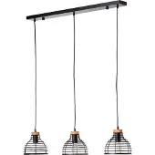 Brilliant moderne Pendelleuchte AVIA | Drei flammige Hängeleuchte mit schwarzem Schirm mit nachhaltigem Holzdetail Ø 47 cm| 3x E27 Fassung max. 52 W | Metall/Holz