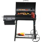 Tepro Holzkohlegrill Smoker Biloxi, Grillfläche: ca. 58 x 40 cm, mit Seitenbrennkammer