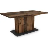 ByLiving Esstisch Athen, 160-200x90 cm, Tischplatte und Säule Melamin Old Style, Bodenplatte Melamin Anthrazit