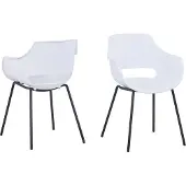 SIT Möbel Stuhl 2er-Set | Sitzschale Kunststoff weiß | Gestell Metall schwarz | B 51 x T 57,5 x H 85 cm | 02459-10 | Serie SIT&CHAIRS