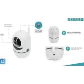 Digitus Smarte Full HD PT-Innenkamera mit Auto-Tracking, WLAN + Sprachsteuerung, IP-Sicherheitskamera, Drinnen, Kabellos, Extern, Decke/Wand/Schreibtisch, Weiß