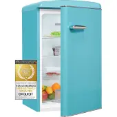 Exquisit Retrokühlschrank RKS120-V-H-160F taubenblau | Standgerät | 122 l Volumen | taubenblau