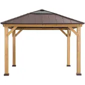 Sunjoy Zedernholz Gazebo / Pavillon 3x3 PIRIN - 336cm x 336cm, braun